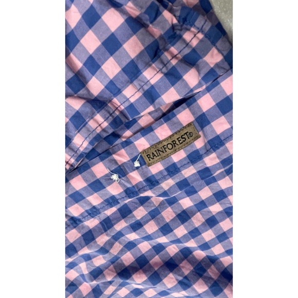 Rainforest Men's Sz L Gingham Check Button Down Shirt Modern Classic Long Sleeve - Picture 10 of 10